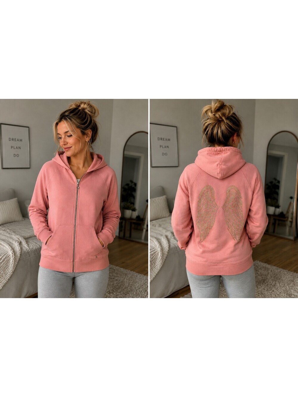 Victoria’s Secret Angel Wings Supermodel McBling Hoodie Pink Size Lg Angelcore